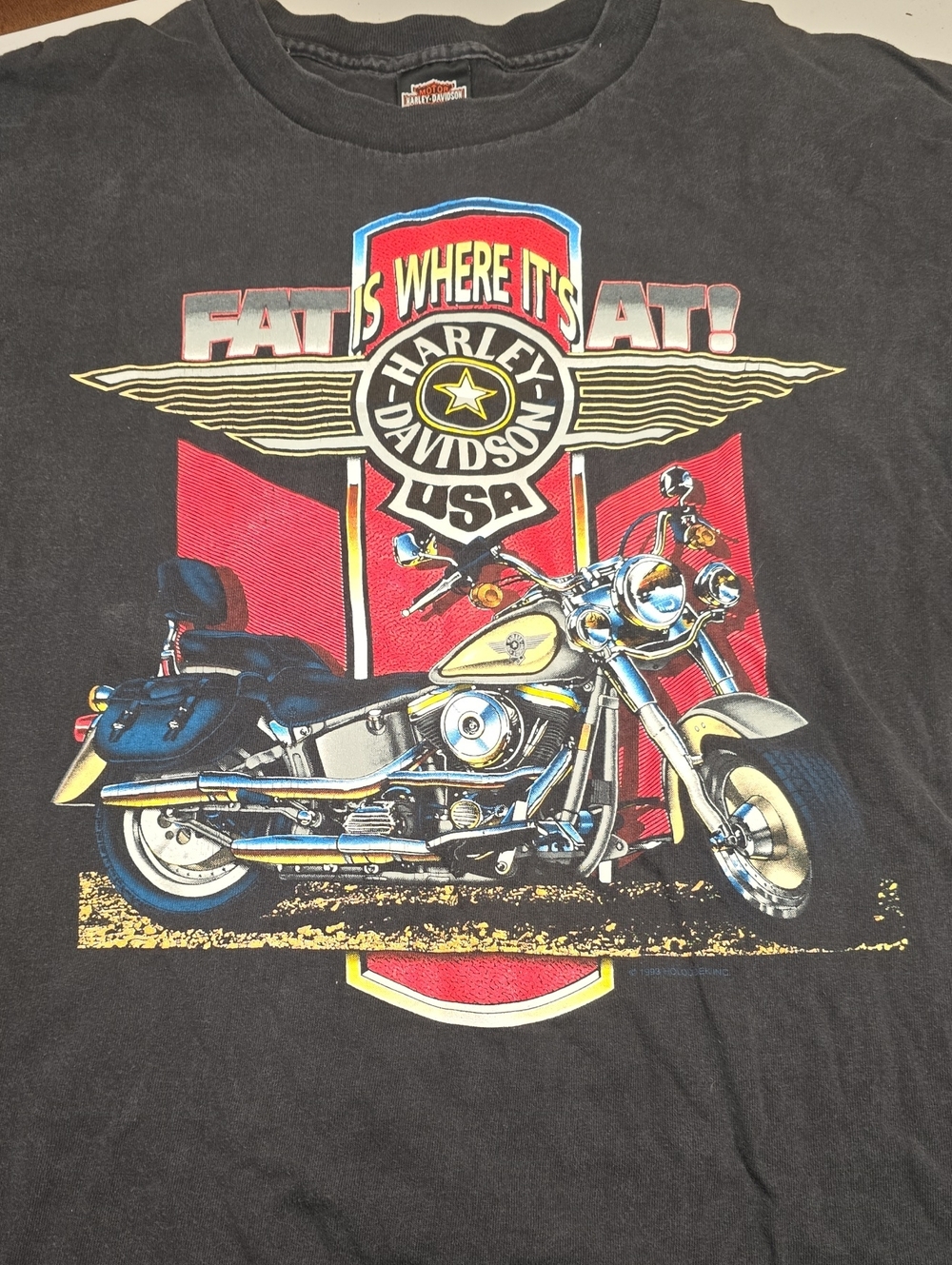 Vintage Single Stitch Harley Davidson Tshirt Alaska Fat Boy Motorcycle